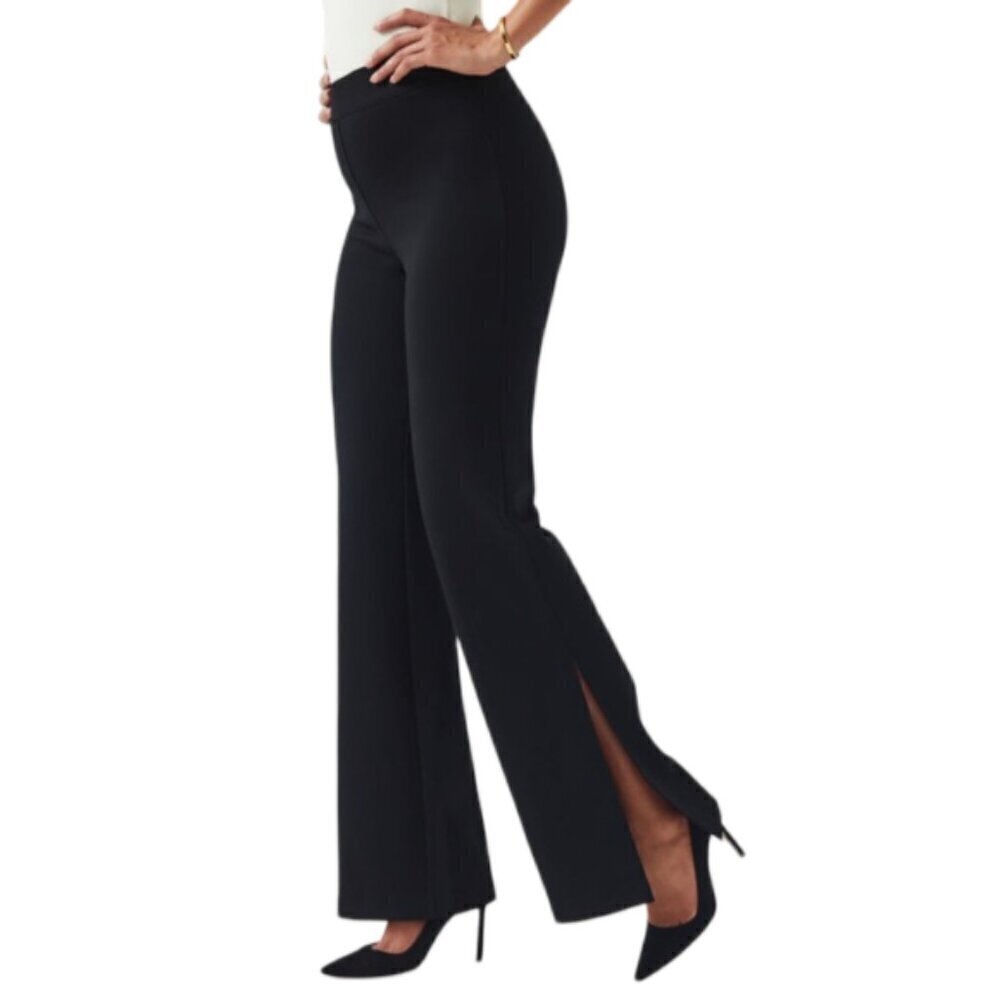 VILA wide leg side slits black Pants Size XS